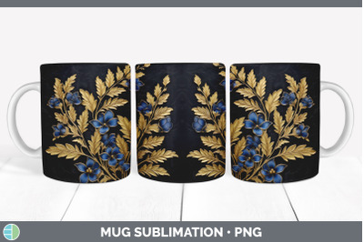 3D Bluebonnet Flowers Mug Wrap | Sublimation Coffee Cup Design