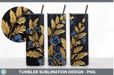 3D Bluebonnet Flowers Tumbler | Sublimation 20 oz Skinny Tumbler Desig