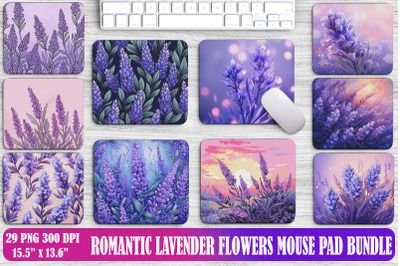 Romantic Lavender Flowers Mouse Pad Bundle