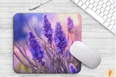 Gentle Lavender Flowers Art Mouse Pad