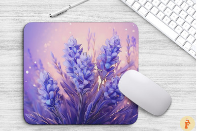 Gentle Lavender Flowers Art Mouse Pad