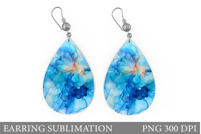 Watercolor Teardrop Earring. Abstract Earring Design