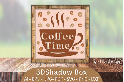 3D Shadow Box Love Coffee Layered
