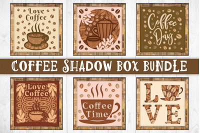 3D Shadow Box Love Coffee Layered