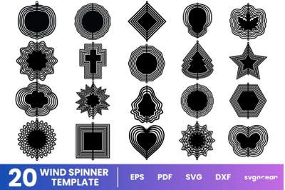 Wind Spinner Template Bundle | SVG Hanging Template