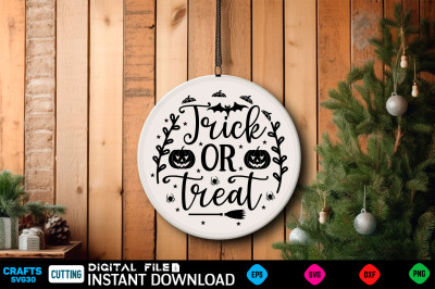 Trick or treat Round Sign Svg Design