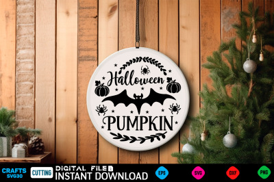 Halloween Pumpkin Round Sign Svg Design