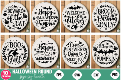 Halloween Round Sign Svg Bundle