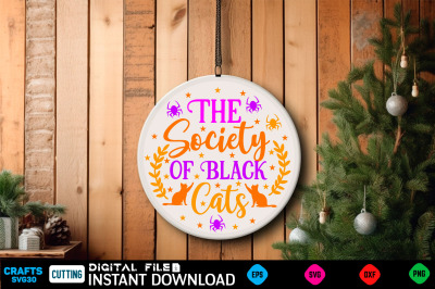 The Society of Black Cats Round Sign Svg Design