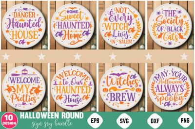 Halloween Round Sign Svg Bundle