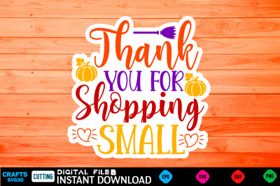 Thank You For Shopping Small Sticker Design