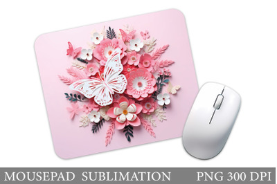 3D Butterfly Mouse Pad. 3D Flowers Mouse Pad Design