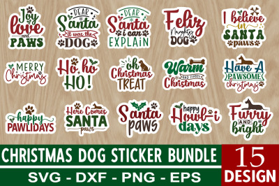 Christmas Dog Sticker Design bundle