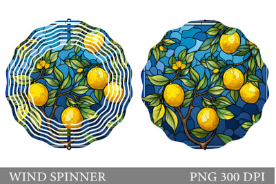 Stained Glass Lemons Wind Spinner. Lemons Spinner Design