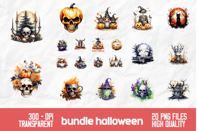 Halloween Retro Spooky Skull Bundle