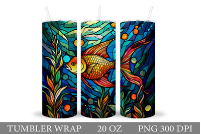 Fish Tumbler Design. Stained Glass Fish Tumbler Sublimation