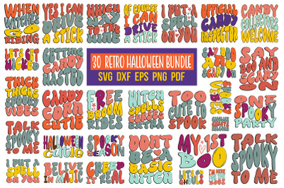 Retro Halloween SVG Bundle, Halloween Retro