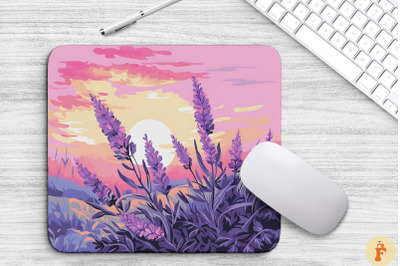 Enchanted Lavender Flowers At Sunset