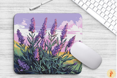 Beautiful Lavender Flowers Art Mouse Pad