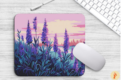 Beautiful Lavender Flowers Art Mouse Pad