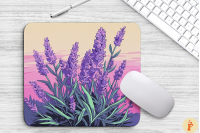 Beautiful Lavender Flowers Art Mouse Pad