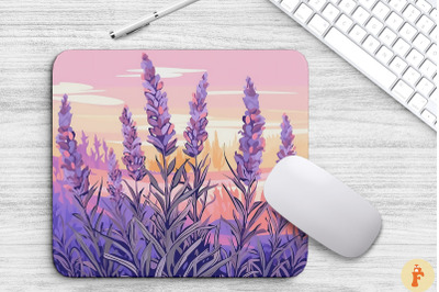 Beautiful Lavender Flowers Art Mouse Pad