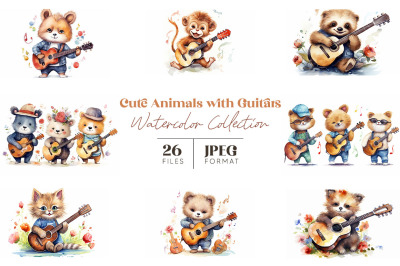 Cute Animals with Guitars