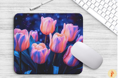 Elegant Tulip Flowers Mouse Pad