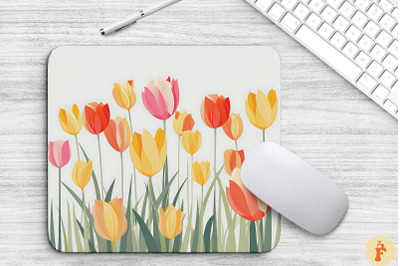 Simple Aesthetic Tulips Mouse Pad Design