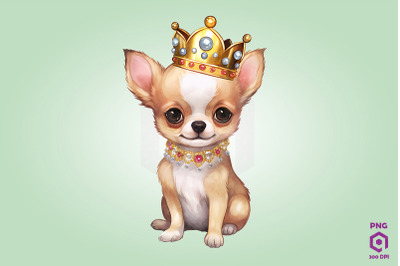 Chihuahua Dog Wearing Crown