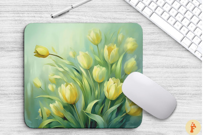 Delicate Spring Tulips Mouse Pad Design