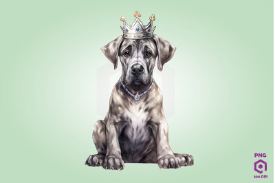 Great Dane Dog Wearing Crown