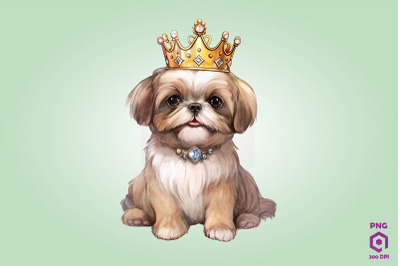 Shih Tzu Dog Wearing Crown