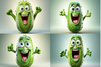 Cucumber 3D Cartoon Character