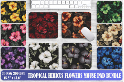 TTropical Hibicus Flowers Mouse Pad Design Bunlde