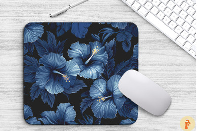 Tropical Indigo Hibiscus Mouse Pad