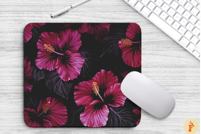 Tropical Magenta Hibiscus Mouse Pad