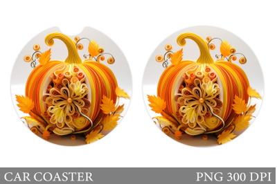 Fall Pumpkin Car Coaster. 3D Pumpkin Car Coaster Design