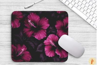 Tropical Magenta Hibiscus Mouse Pad