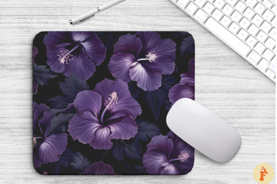 Tropical Purple Hibiscus Mouse Pad