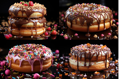 donuts with chocolate frosted and sprinkles donuts