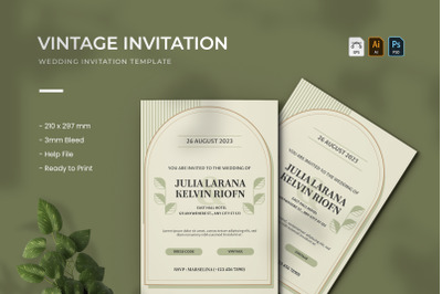 Vintage - Wedding Invitation