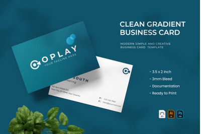 Clean Gradient - Business Card