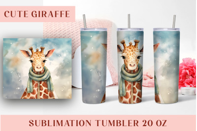 Watercolor Cute Giraffe Cup Wrapper, 20 oz