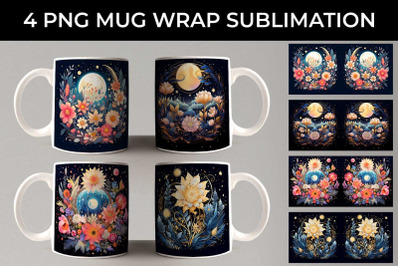Celestial Garden Blooms - Sublimation Mug Wrap Bundle