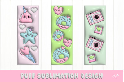 Kawaii Bookmarks. 3D Inflated Design. Funny Bookmarks.