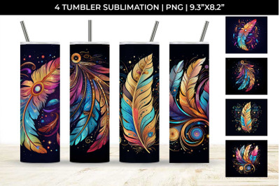 Cosmic Feather Tribe - Sublimation Tumbler Bundle