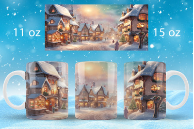 Christmas mug wrap design Santa mug Sublimation PNG