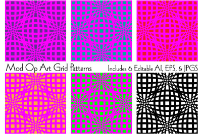 Mod Op Art Grid Patterns
