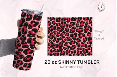Inflated Bubble Leopard Print Tumbler Wrap, 3D Skinny Tumbler 20oz